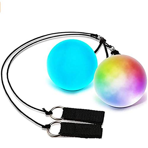 QYHSS 1 Pair Bolas de POI LED, Juguete de Bola Flow Giratoria de Luz, Bolas de POI de Luz Multicolor, Magic Balls LED, for Professional Belly Dance Level Hand Props Cover
