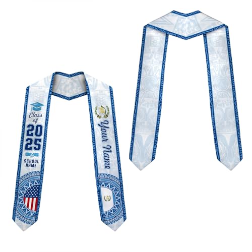 MonkeyVan Personalized Guatemala Graduation Stole, Guatemala American Flag Graduation Sash Guatemalan Grad Stole Class Of 2025 Gtml 3