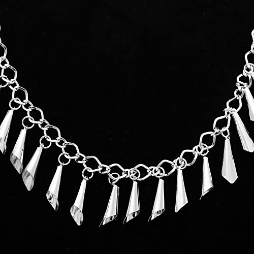 Youngjewl 2 Yards Handmade Metal Horn Chain Pendants Tassel Beaded Trim For Wedding Decor Diy Accessories Crafts Sewing(Silver) #TOP1