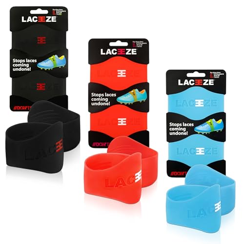 LACEEZE lace Band Football Boot Lace Cover 3 pack B/R/B