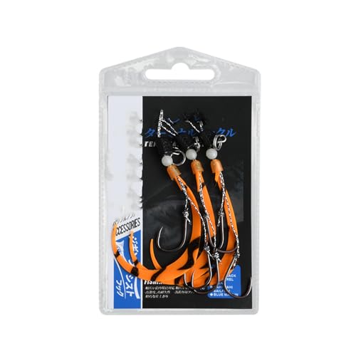 イカジグヘッド釣り針 ソフトイカスカートフック グロープロ仕様 メタルジギングルアー 3個