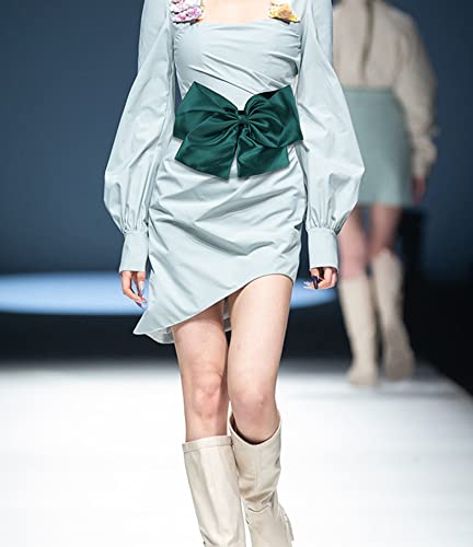 Women Elegant Big Bow Waistbands Solid Color Bow-Knot Waist Belt Dress Decoration Cumerbunds.(YD13)3