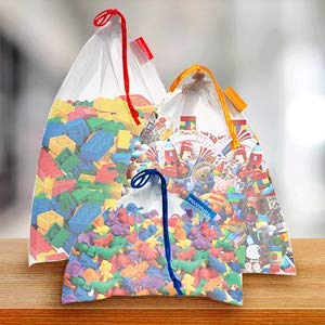 Vandoona Toy Storage & Organization Mesh Bags Set of 12 Eco Friendly Washable Mesh Bags & Color Coded Drawstrings by Size S, M, L. Playroom Organization, Baby Toys, Game Pieces, Toy Sets, Bathtub Toys - Thumbnail 7