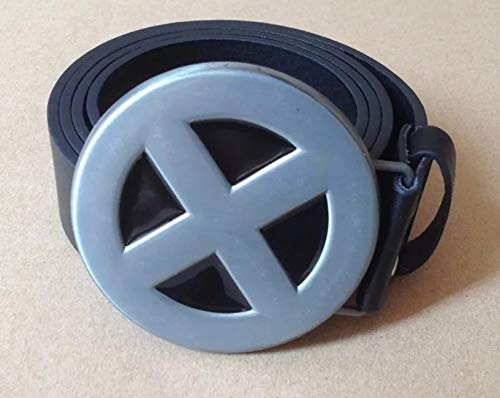 Cinto Couro Legítimo Com Fivela X Men Cosplay Heróis Marvel (cintura 95 cm, preto)