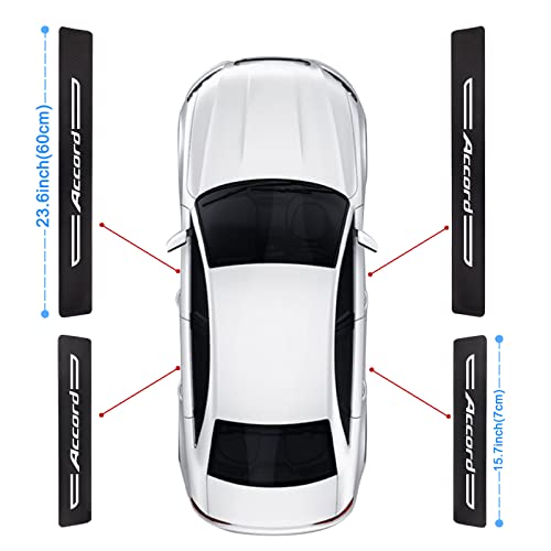 4Ps For Honda Accord Door Sill Protector, Carbon Fiber Leather Door Entry Guard For Honda Accord Stickers And Decals, For 2018 2019 2021 2022 Honda Accord Accessories #TOP6