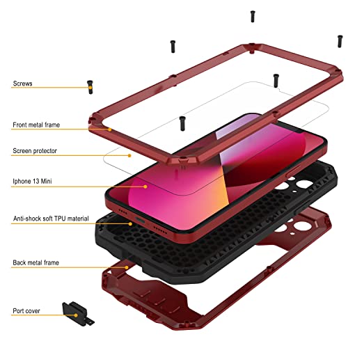 PunkCase for iPhone 13 Mini Metal Case 2.0, Red - Image 4