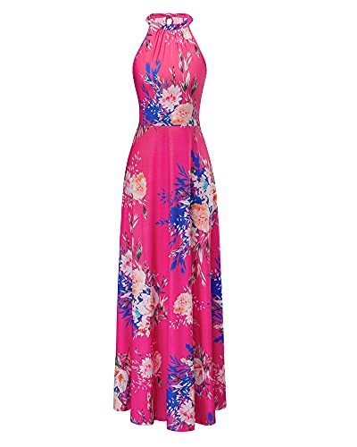 Image of STYLEWORD Women's Summer Floral Halter Maxi Dress Vacation Semi Formal 2026