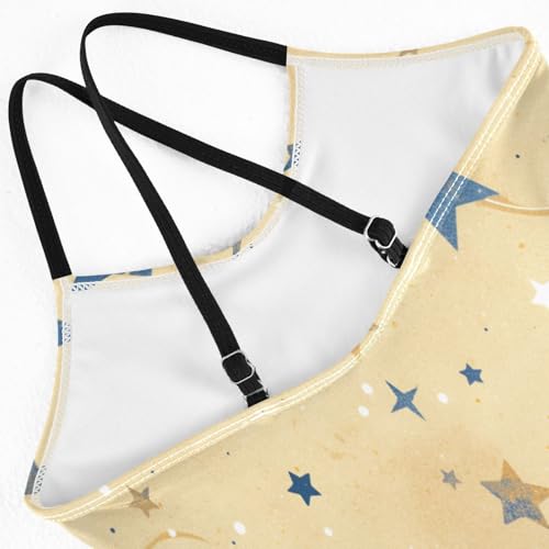 Blue-Yellow starGirl'S Swimsuit 1-Piecing Bathing Suits Girls Beach Swimwear natacion para ni?as 3t4