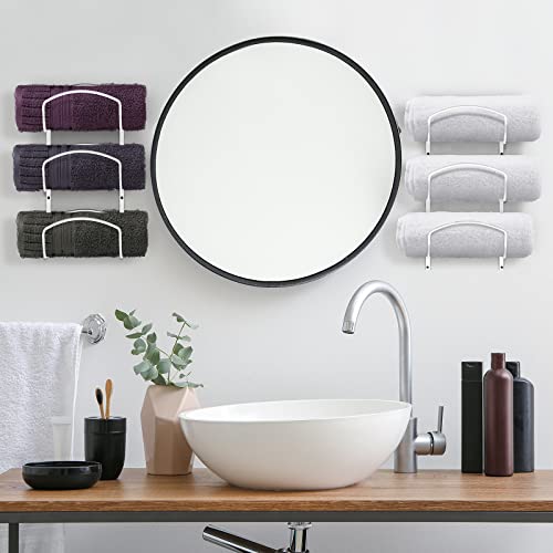 Canyave Towel Racks For Bathroom, Towel Rack Wall Mounted Bathroom Towel Holder, Towel Storage For Rolled Bath Shower Hand Towel, 3 Levels X 2Pcs (White) #TOP2