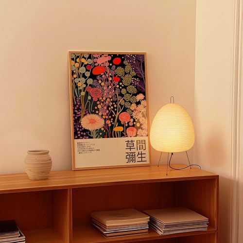 Affiche de Yayoi Kusama sur toile premium avec châssis en bois pour salon chic