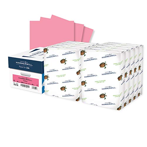 Hammermill Colored Paper, 20 lb Cherry Printer Paper, 8.5 x 11-10 Ream (5,000 Sheets) - Made in the USA, Pastel Paper, 102210C
