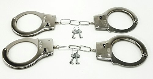 Gingerscoolstuff Metal Handcuffs with Keys. Party Favors for Police Swat Play - Set of Two