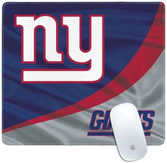 Skinit Medium Gaming Mouse Pad - Officially Licensed New York Giants Design with Stitched Edges, Waterproof, Non-Slip Rubber Base, Desk Mat for Keyboard & Mouse, 17.7" x 15.75" inches
