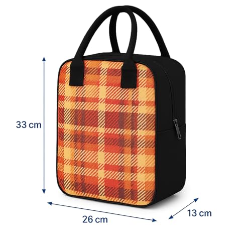 Image of Nibbler Lunch Bag Office Tiffin Bags for Men Women | Insulated Hot Cold Travel Lunch Bag | for Lunch Tiffin Box & Bottle | Multi-use Storage I for Office & School (Tartan Plaid)