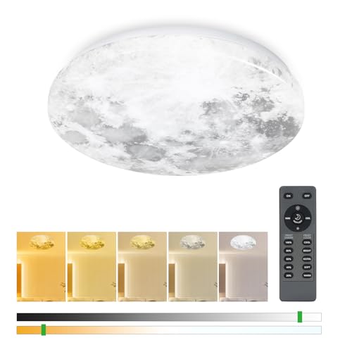 13in Dimmable Moon Ceiling Light with Remote