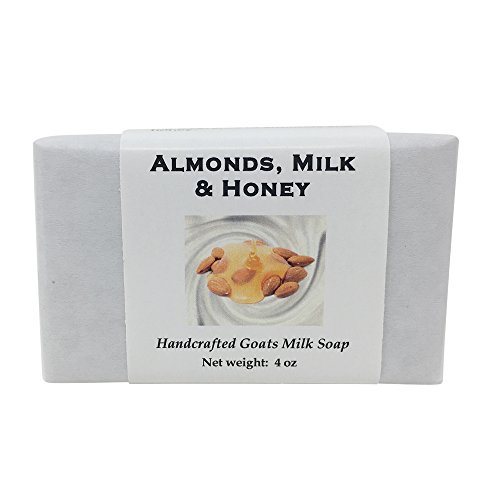 Almond Milk and Honey Handmade Soap with Goat Milk, Shea Butter, Cocoa Butter, Sweet Almond, Fragrance and Essential Oils (One Bar) by MoonDance Soaps and More