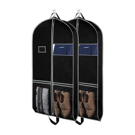 Zilink Garment Bag Suit Bags for Travel and Storage 43 inches Gusseted Suit Cover Protector for with 2 Large Pockets and 2 Carry Handles for Suit Coat, Dress, Set of 2
