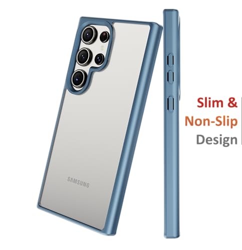Image of Case for Samsung Galaxy S23 Ultra, [Anti-Yellowing Technology] [Military Grade Drop Protection] Shockproof Slim Hybrid Phone Case for Samsung Galaxy S24 Ultra 5G - Indigo Blue