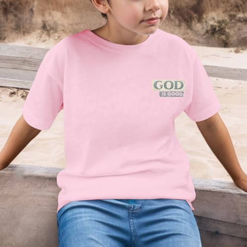 Image of KEEVICI Boys God is Good Shirt Christian Faith Shirts for Kids Jesus Beach Palm Tree Hawaiian Tshirt Graphic Tees Cotton Tops