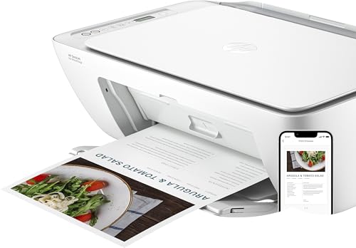 طابعة ديسك جيت انك ادفانتج 2875 لاسلكية للطباعة والنسخ والمسح الضوئي الكل في واحد من اتش بي - لون أبيض [60K47C]