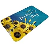 Diseño funcional: esta alfombra para el Día de la Madre (2) cuenta con un respaldo de goma antideslizante para evitar resbalones, asegurando la seguridad. Perfecto para usar como alfombra de entrada para el interior de la casa, alfombras de ducha para baños o alfombras de sala de juegos.