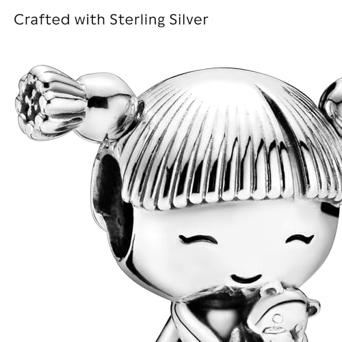 PANDORA Jewelry Little Girl Sterling Silver Charm, No Box4