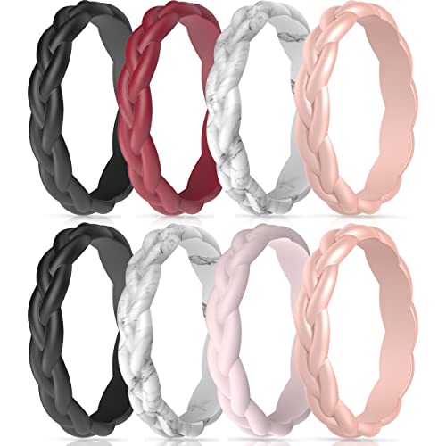 Bague silicone tressée femme ThunderFit pour sport et fitness