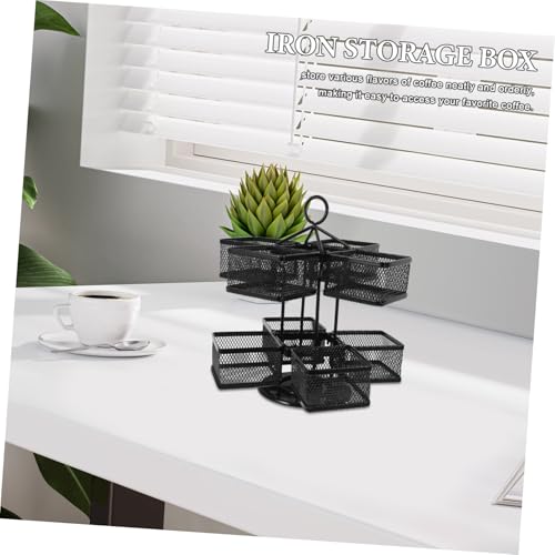 Cabilock 360-Degree Iron Wire Tea Bag Storage Holder - Rotating Organiser for Kitchen Countertop, Snack Storage & Sugar Packet Holder - Image 5