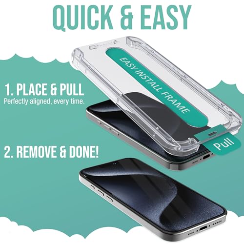 Image of Smartish iPhone 15 Plus Screen Protector - 2-Pack Tempered Glass Screen Protectors - Tuff Sheet - 9H Easy Install Frame [Scratch Resistant] Case-Friendly- Dynamic Island for Apple iPhone 15 Plus