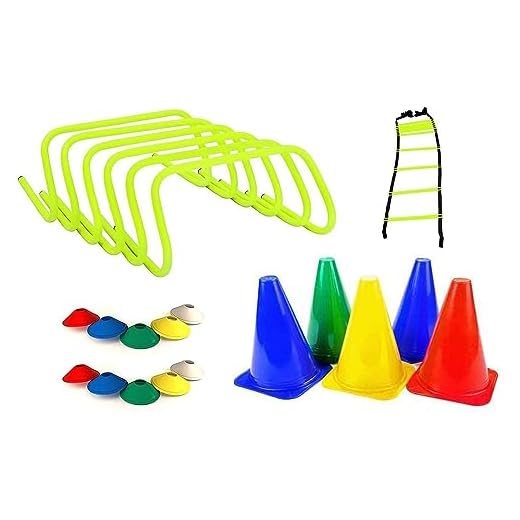 Hurdle Combo Training Kit – 4M with 10 Rungs Agility Ladder, 25 Soccer Cones, 6X 6 Hurdles | Speed & Agility Equipment for Football, Fitness, Sports, Kids, Athletes