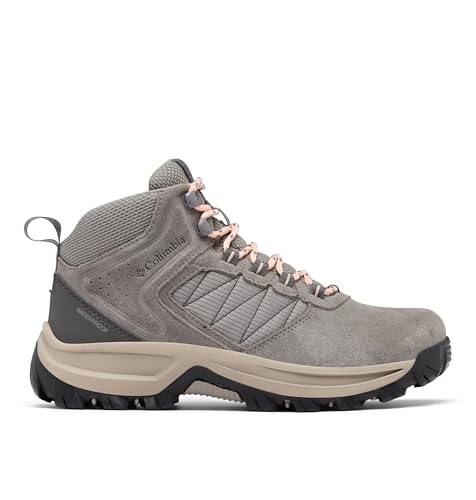 Columbia Womens Transverse Suede Waterproof Hiking Boot, Stratus/Blush Rose, 6 Wide