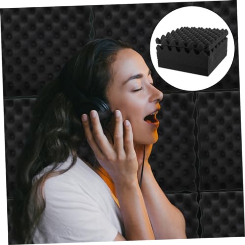 8 Piezas Paneles de Aislamiento Acústico Adhesivos para Pared y Techo Negro Alta Densidad Absorbente de Sonido miniatura 3