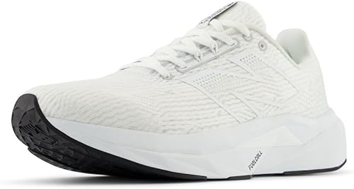 New Balance Men's FuelCell Propel V5 Running Shoe, White/White/Black, 10.5