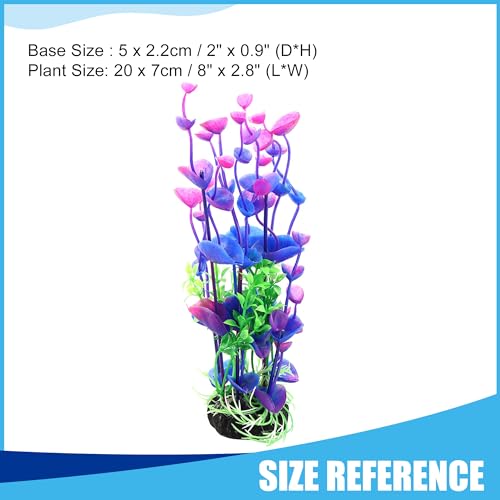 Image of Aquarium Decoration,Plastic Plant Decoration for Aquarium Landscaping, 8.3Inch(Purple Green)