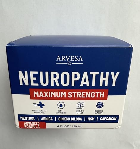 Image of Neuropathy Cream - Maximum Strength - Arnica, MSM, Hemp Seed Oil, Ginkgo Biloba, Capsaicin - Non-Greasy with Cooling Effect - Value Pack - Natural Ingredients - Formulated in USA