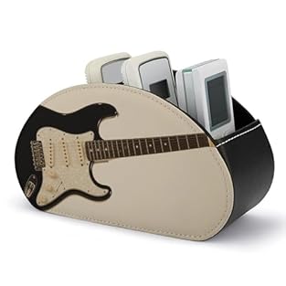 Suitable Size: This Electric Guitar 5 compartments PU leather TV remoter caddy is 8.3 x 2.9 x 4.7 inch.It can be used in multiple scenes, such as office supplies, cosmetics ,living room and kitchen,etc. Practical Design: The arc-shaped design, looks ...