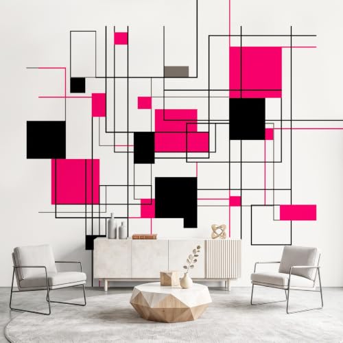 Papel pintado panorámico de salón minimalista rectangular de 150x105 cm beige 2
