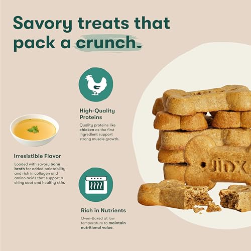 Jinx-Oven-Baked-Chicken-Bone-Broth-Biscuit-Treats-Crunchy-All-Natural-Superfood-Rich-with-Real-Chicken-Pumpkin-Blueberries-16oz Jinx Oven Baked Chicken Bone Broth Biscuit Treats Crunchy All Natural Superfood Rich with Real Chicken Pumpkin Blueberries 16oz