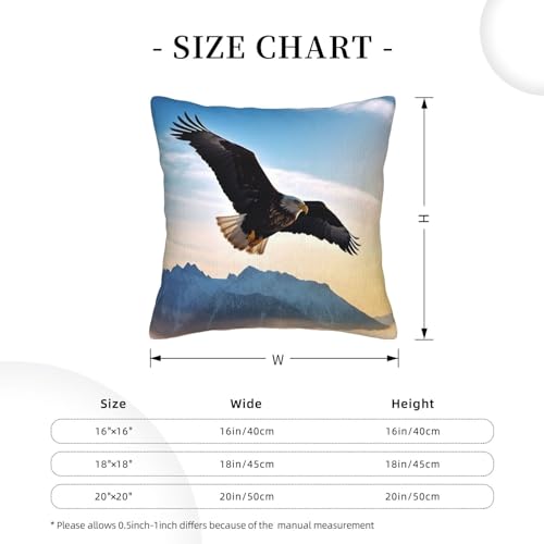Housse de coussin en velours côtelé aigle décor chalet canapé