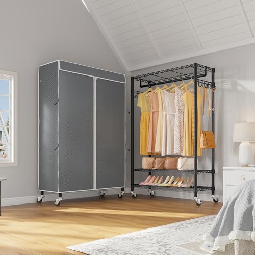 Image of VIPEK R3C Rolling Clothes Rack with Cover Portable Closet Heavy Duty