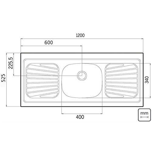 Pia Inox para Cozinha Tramontina Standard 120cmx52cmx12cm