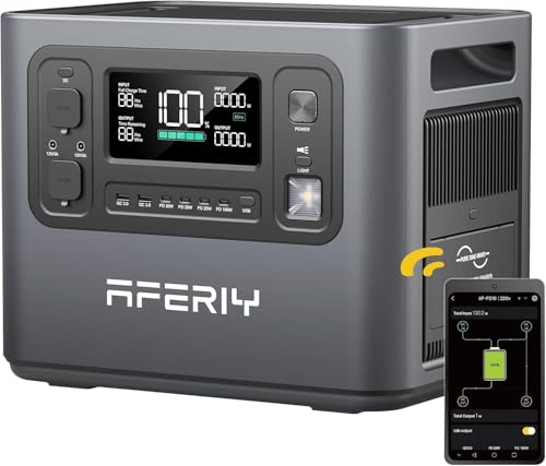 AFERIY Generador Eléctrico Portátil De 2400 W, Batería De Emergencia LiFePO4 De 2048 Wh, Con...