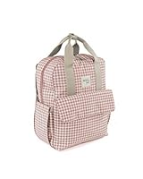 Walking Mum. I Love Vichy Wickeltasche für Kinderwagen, vielseitiges Design mit kurzen Griffen und Schultergurten, Rosa, Maße 37 x 28 x 12 cm.