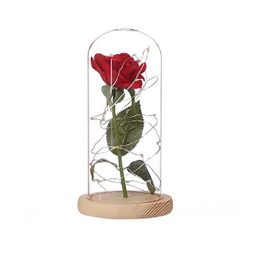 KEBY - Lámpara de simulación de rosas artificiales, luz LED, perfecta como regalo para bodas, cumpleaños, festivales, Navidad, aniversario, día de San Valentín