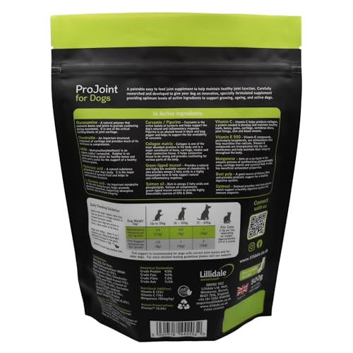 Lillidale ProJoint - Premium Anti-Inflamatory Dog Joint Supplement 500g -14 Active Ingredients include Green-Lipped Mussel, Chondroitin, Glucosamine, Collagen Matrix & Curcumin. Recommended by Vets - Image 3