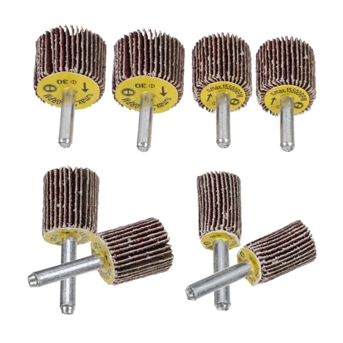 MUCKLILY 8pezzi Testina per Smerigliatrice Dischi Abrasivi in Vetrata Testine Abrasive per Utensili Rotanti Sostituzione Mole Abrasive Kit Mole Lamellari