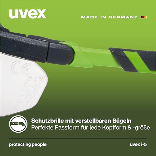 Uvex i-5 - Premium-Schutzbrille - Bügelbrille - extrem kratzfest, beschlagfrei & verstellbar