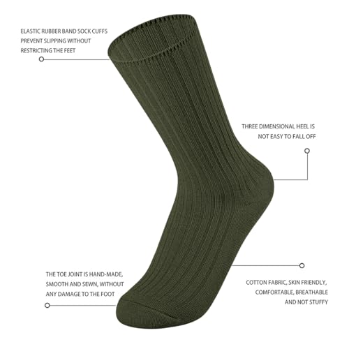 Image of Women Crew Socks, Solid Color Boot Socks for Women Ladies 9 /10 Pairs