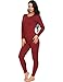 Skylin Women Thermal Underwear Set O-Neck Long Sleeve Top and Bottom Sleepwear S-XXL