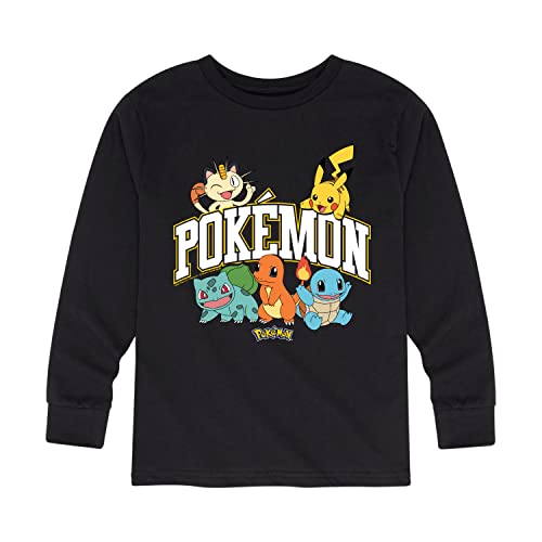 HYBRID APPAREL - Pokémon - Pokémon Athletic Logo - Youth Long Sleeve Graphic T-Shirt - Size Small Black